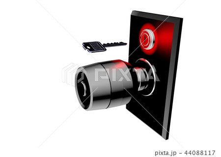 ドアノブと鍵(防犯イメージ 白バック) ドアノブと鍵(防犯イメージ 白バック) 44088117