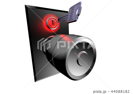 ドアノブと鍵（防犯イメージ　透過素材） 44088182