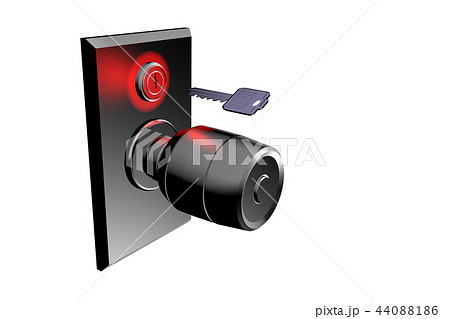 ドアノブと鍵（防犯イメージ　透過素材） 44088186