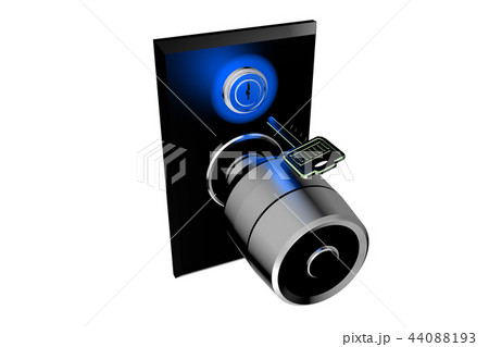 ドアノブと鍵 防犯イメージ 透過素材 のイラスト素材