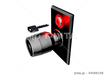 ドアノブと鍵（防犯イメージ　透過素材） 44088198