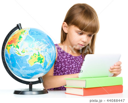Young girl is using tablet 44088447