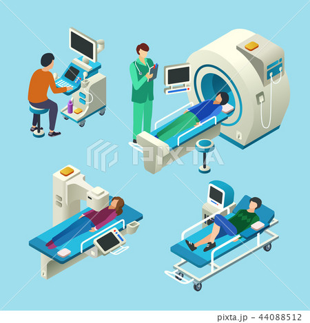 MRI scanner illustration isometric medical examination MRI scanner illustration isometric medical examination 44088512