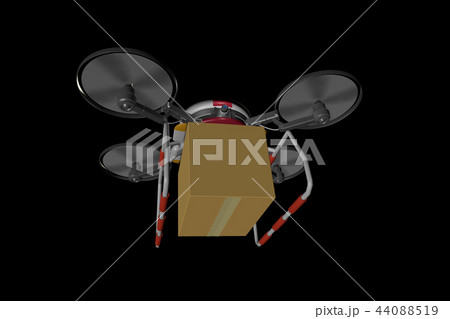 ドローン配達イメージ（黒バック） 44088519