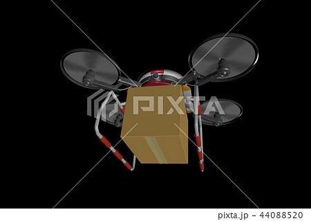 ドローン配達イメージ（黒バック） 44088520