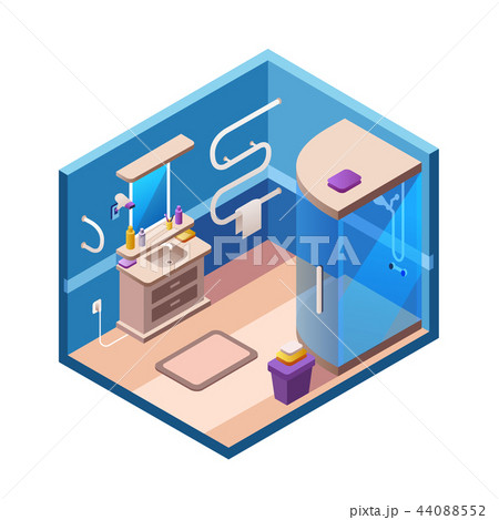 isometric modern bathroom interior 44088552