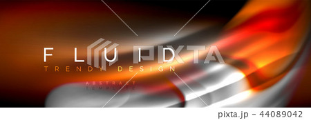 Fluid color wave line background. Trendy abstract layout template for business or technology Fluid color wave line background. Trendy abstract layout template for business or technology 44089042