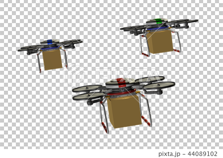 Drone Delivery Image Formation Flight Stock Illustration