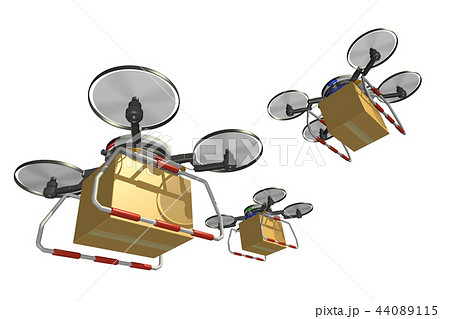 ドローン配達イメージ(編隊飛行・透過素材バージョン) ドローン配達イメージ(編隊飛行・透過素材バージョン) 44089115