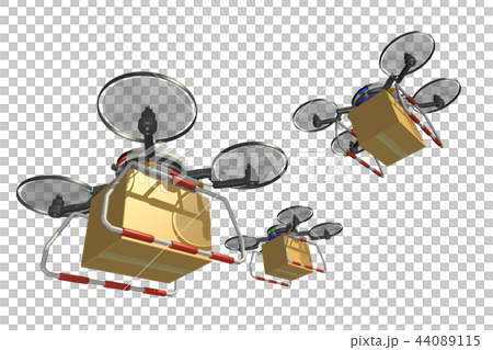 ドローン配達イメージ(編隊飛行・透過素材バージョン) ドローン配達イメージ(編隊飛行・透過素材バージョン) 44089115