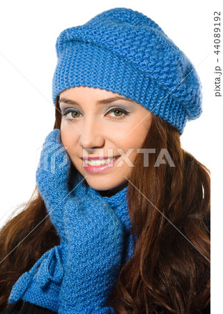 Young happy woman wearing winter cloth Young happy woman wearing winter cloth 44089192