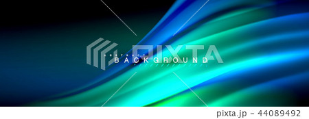 Fluid color wave line background. Trendy abstract layout template for business or technology 44089492