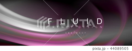 Fluid color wave line background. Trendy abstract layout template for business or technology 44089505