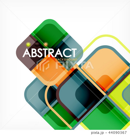 Colorful round squares modern geometric background 44090367
