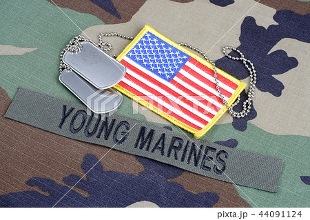 US YOUNG MARINES branch tape, flag and dog tags 44091124