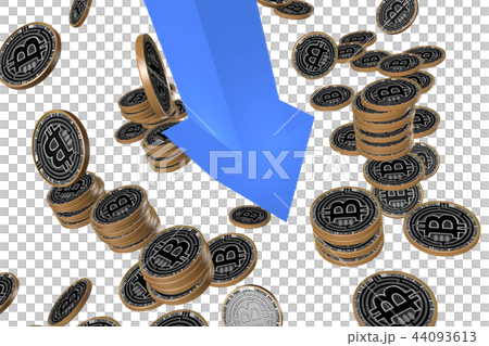 Virtual currency, downturn image (transparent material) 44093613