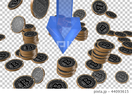 Virtual currency, downturn image (transparent material) 44093615