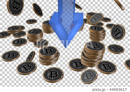 Virtual currency, downturn image (transparent material) 44093617
