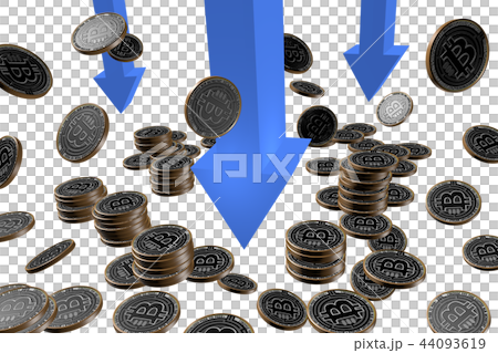 Virtual currency, downturn image (transparent material) 44093619