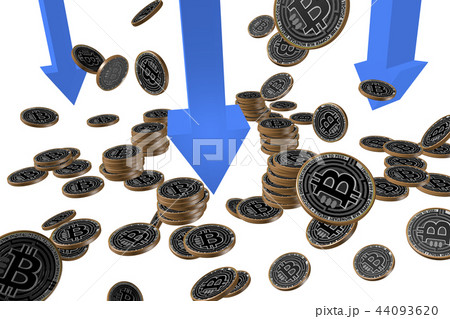 仮想通貨・下落イメージ(透過素材) 仮想通貨・下落イメージ(透過素材) 44093620