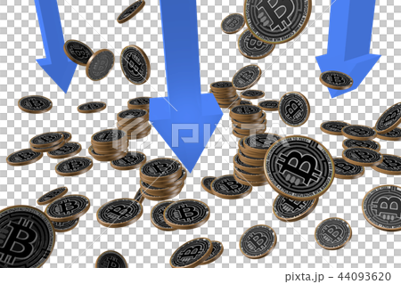Virtual currency, downturn image (transparent material) 44093620