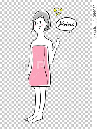 Pointing woman bath towel Pointing woman bath towel 44094083