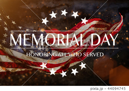 American flag with the text Memorial day. 44094745