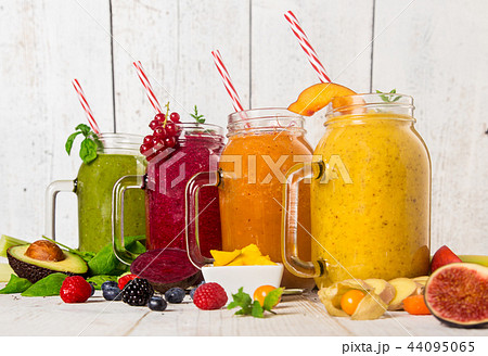 Healthy fresh smoothies with ingredients. 44095065