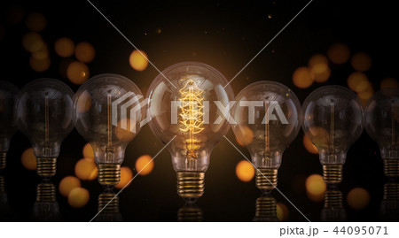 Vintage light bulbs on dark background. Vintage light bulbs on dark background. 44095071
