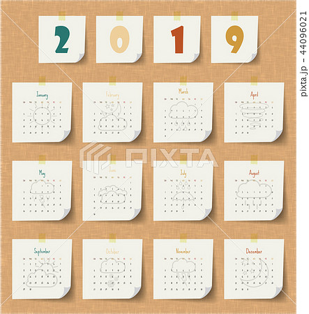2019 Modern calendar template .Vector/illustration 2019 Modern calendar template .Vector/illustration 44096021