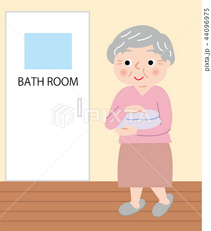 シニア　女性　風呂タイム 44096975