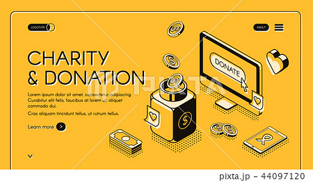 Charity donation vector isometric line halftone Charity donation vector isometric line halftone 44097120