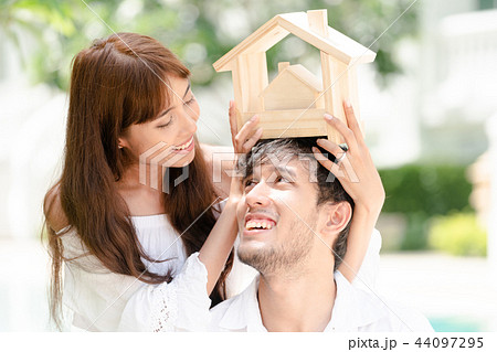 Young couple planning to buy a house concept. Young couple planning to buy a house concept. 44097295