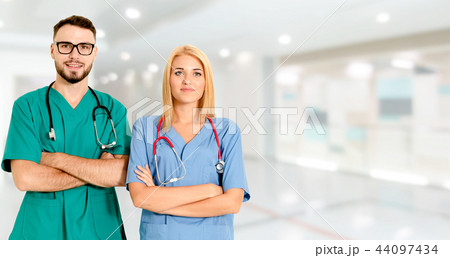 Doctors working with colleague in the hospital. Doctors working with colleague in the hospital. 44097434