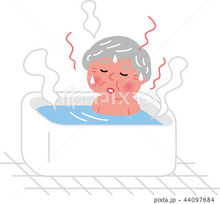 シニア　女性　冬場の入浴のぼせ　ヒートショック 44097684