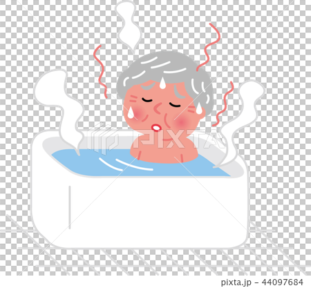 シニア　女性　冬場の入浴のぼせ　ヒートショック 44097684