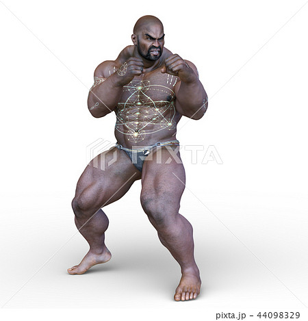 筋肉質な黒人男性のイラスト素材