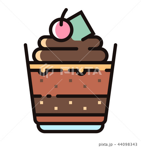 Chocolate mousse LineColor illustration 44098343