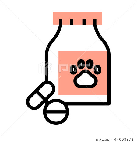 Pet medicine FlatOutline illustration Pet medicine FlatOutline illustration 44098372