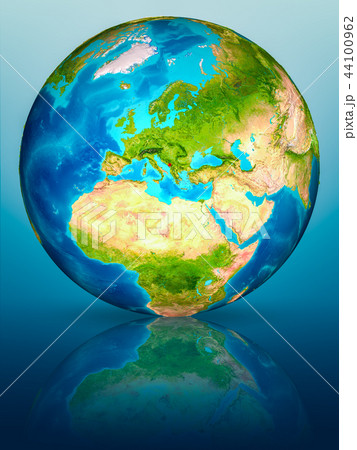 Montenegro on Earth on reflective surface Montenegro on Earth on reflective surface 44100962