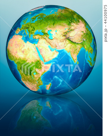 Qatar on Earth on reflective surface Qatar on Earth on reflective surface 44100975