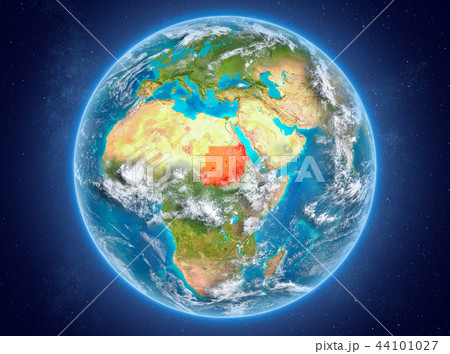 Sudan on planet Earth in space 44101027