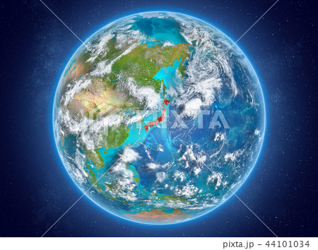 Japan on planet Earth in space - Stock Illustration [44101034] - PIXTA