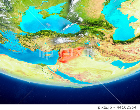 Syria On Globe From Spaceのイラスト素材 [44102554] - PIXTA