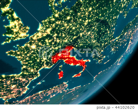 Italy from space at night 44102620
