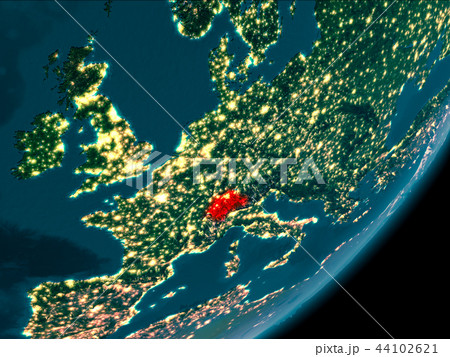 Switzerland from space at night Switzerland from space at night 44102621