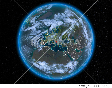 Bosnia and Herzegovina at night on Earth 44102738
