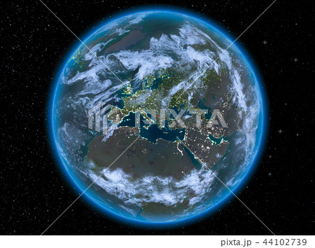 Kosovo at night on Earth 44102739