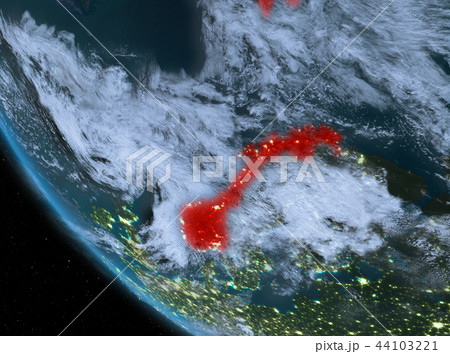 Night view of Norway on Earth 44103221