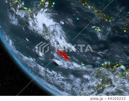 Night view of Costa Rica on Earth 44103222